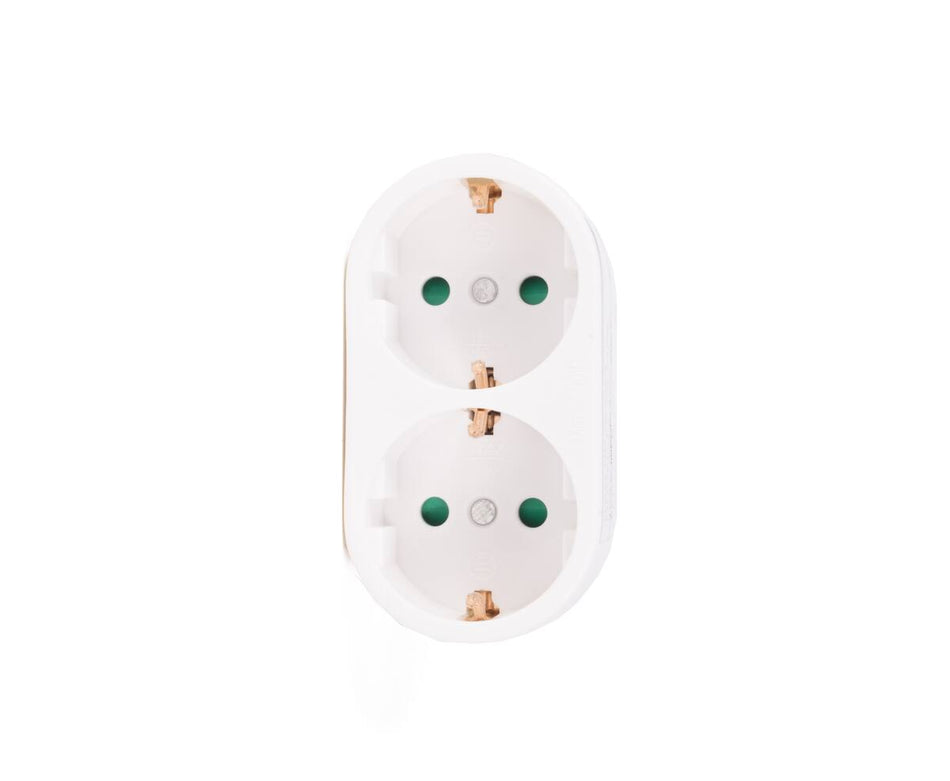 Steckdosen- Adapter Schuko rund 2-fach