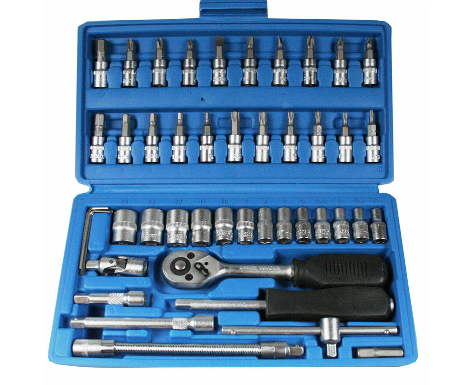 Steckschlüssel-Satz 1/4" 46-tlg seidenmatt