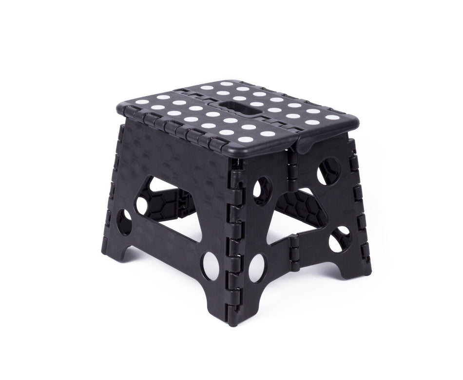 Hocker faltbar schwarz weiß 80 kg  Maße: 23 x 19 x 19cm