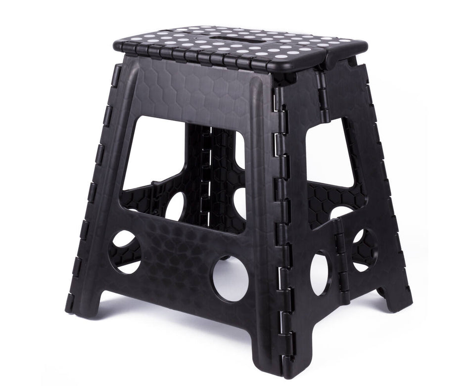 Hocker faltbar schwarz weiß 120 kg Maße: 29 x 22 x 39cm