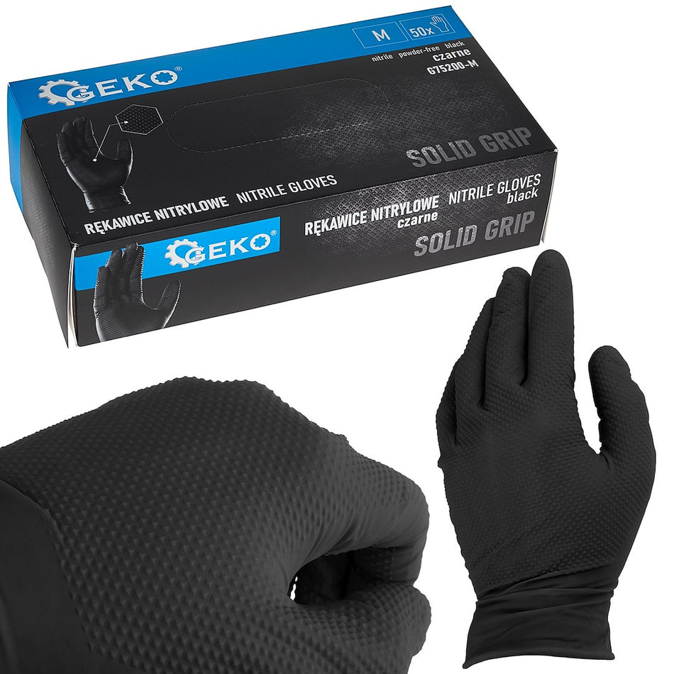 Nitril - Einweghandschuhe 50 Stück schwarz Größen M-L-XL