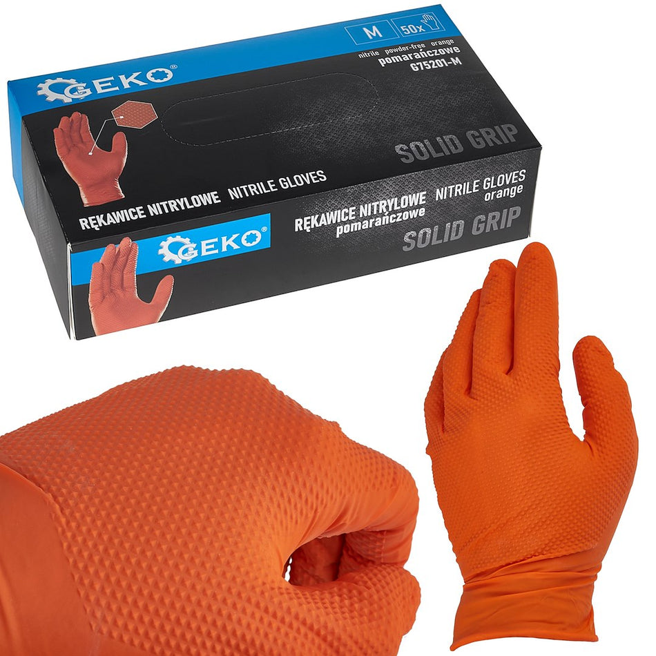 Nitril - Einweghandschuhe 50 Stück orange Größen M-L-XL