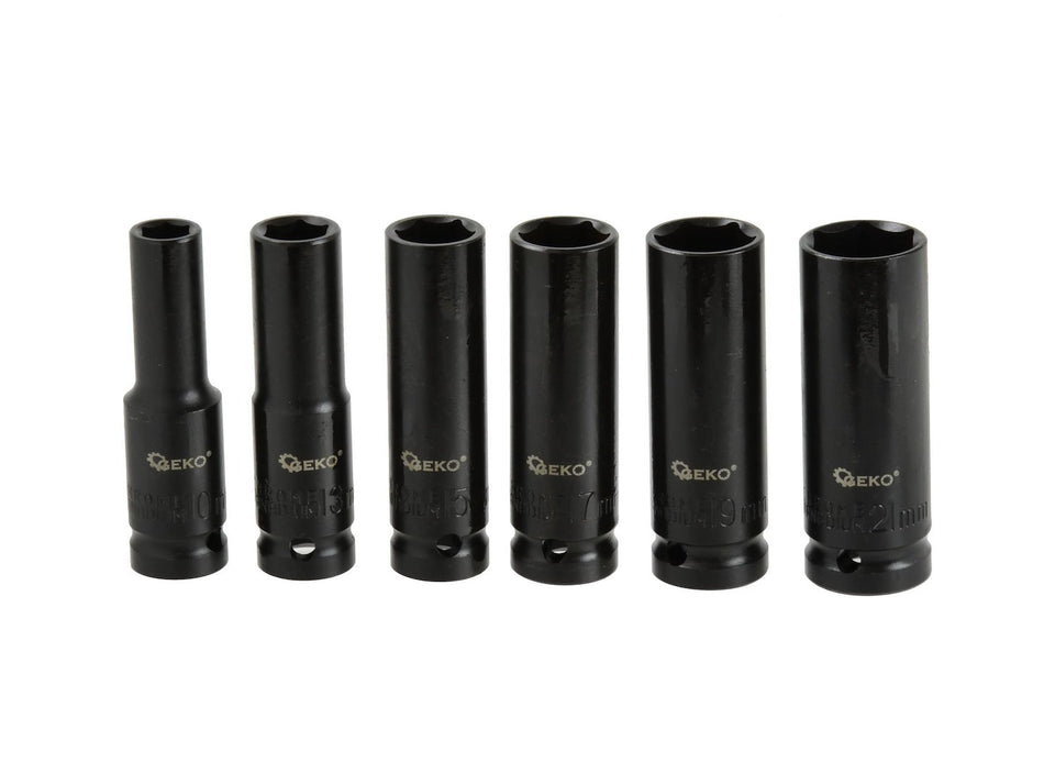 Schlagschrauber - Stecknuss - Satz 1/2" lang 10-21mm 6-tlg.