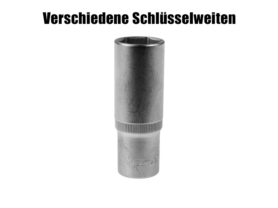 Steckschlüssel- Sechskant 1/2" lang 8mm-32mm