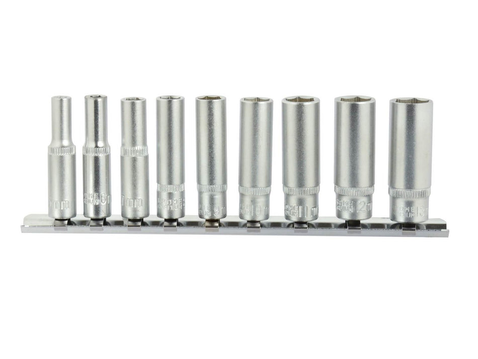 Stecknuss Steckschlüssel Satz lang Sechskant 9-tlg. 5-13mm 1/4"