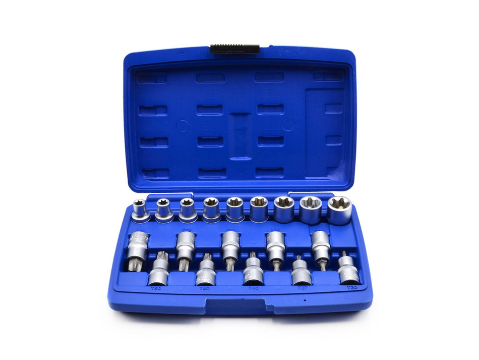 Steckschlüssel Stecknüsse Torx Innen Aussen 19-tlg. E10-E24 | T20-T70